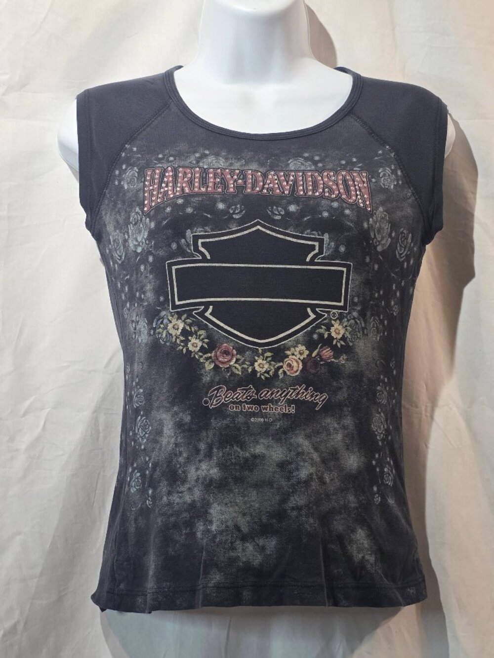 Vintage 2006 Harley-Davidson Women's Acid Wash Tank Top - Size S